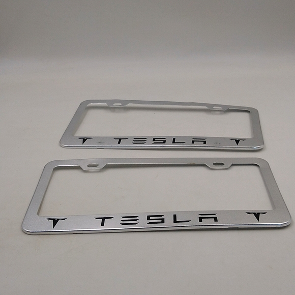 Tesla Art License Plate Frame Cover Tesla 6x2 No Screws Has A Small